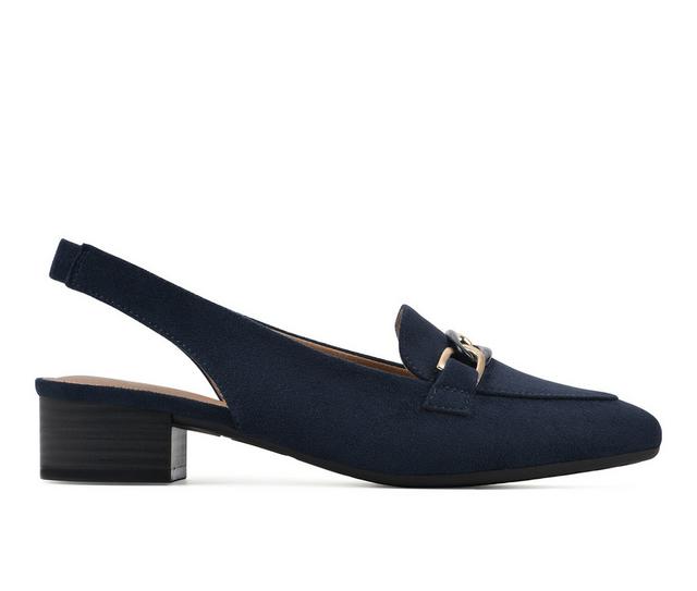 Women's White Mountain Boreal Slingback Loafers in Navy color