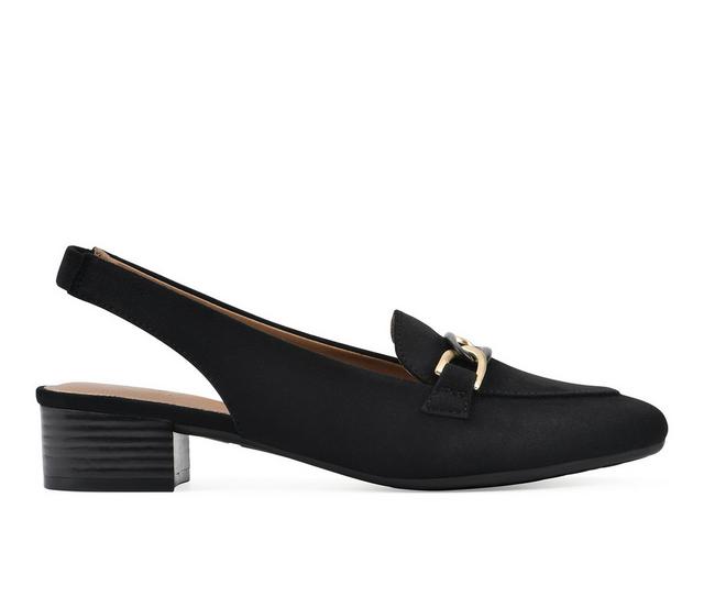 Women's White Mountain Boreal Slingback Loafers in Black Fab color