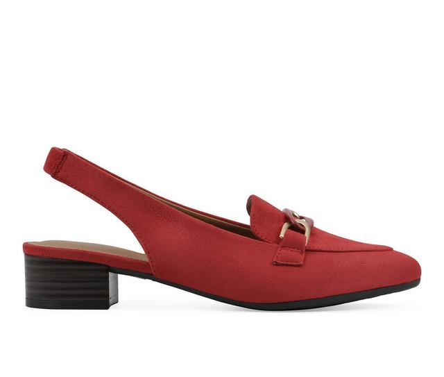 Women's White Mountain Boreal Slingback Loafers in Cruella Red color