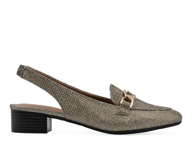 Women's White Mountain Boreal Slingback Loafers in Gold/Glitter color