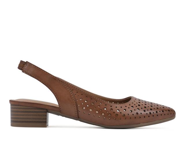 Women's White Mountain Boronic Slingback Pumps in Chestnut color