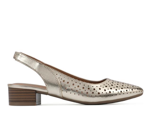 Women's White Mountain Boronic Slingback Pumps in Light Gold color