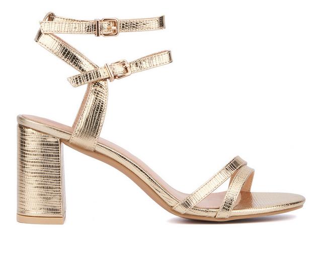 Women's New York and Company Laina Dress Sandals in Gold color