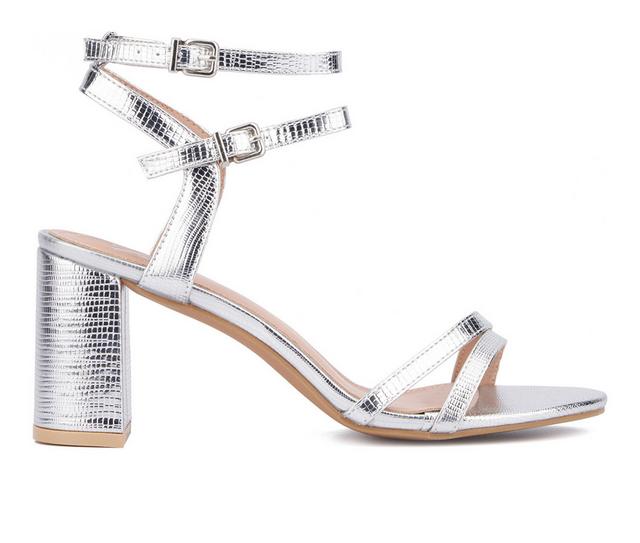 Women's New York and Company Laina Dress Sandals in Silver color