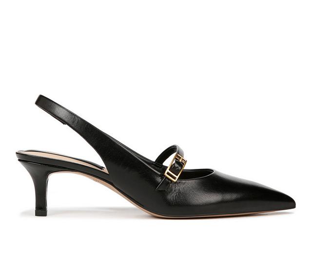 Women's Franco Sarto Khloe Slingback Pumps in Black Leather color