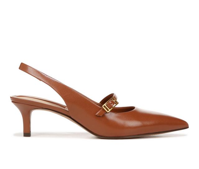 Women's Franco Sarto Khloe Slingback Pumps in Brown Leather color