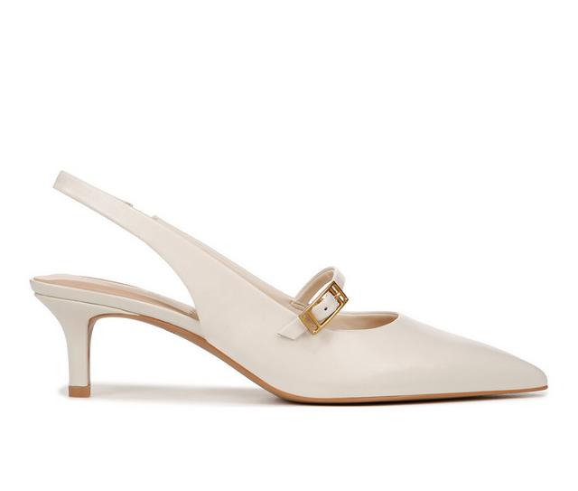 Women's Franco Sarto Khloe Slingback Pumps in White Leather color