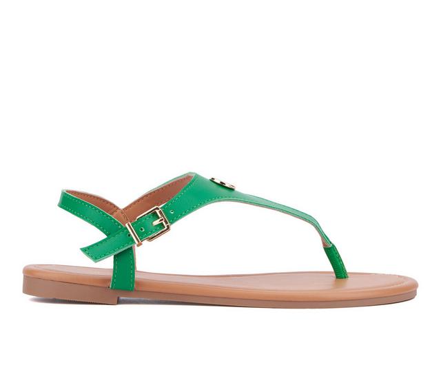 Women's New York and Company Nari Flip-Flops in Green color