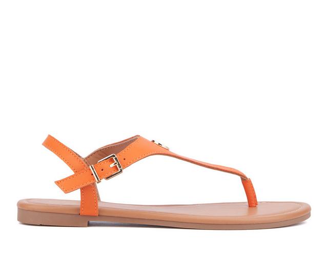 Women's New York and Company Nari Flip-Flops in Orange color