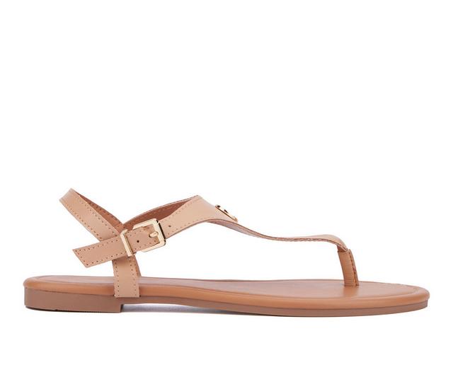 Women's New York and Company Nari Flip-Flops in Nude color