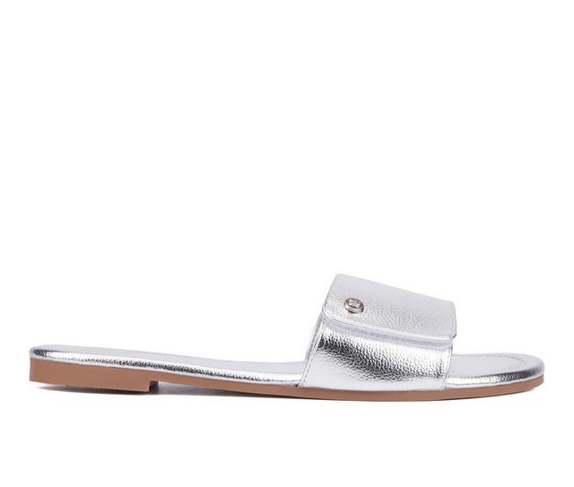 Women's New York and Company Adelle Sandals in Silver color