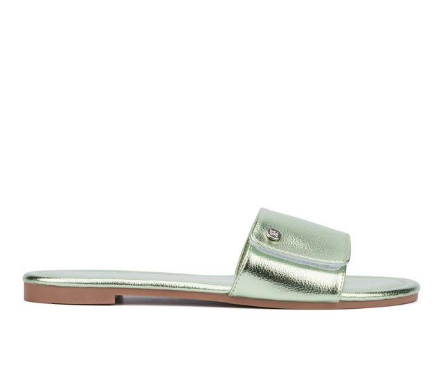 Women's New York and Company Adelle Sandals in Mint Green color