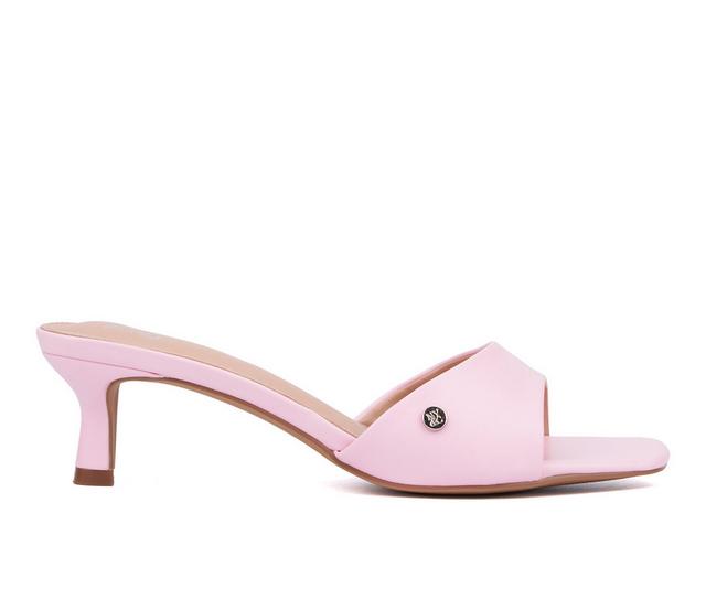 Women's New York and Company Gaia Dress Sandals in Pastel Pink color