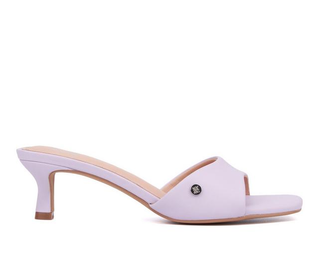 Women's New York and Company Gaia Dress Sandals in Pastel Lilac color