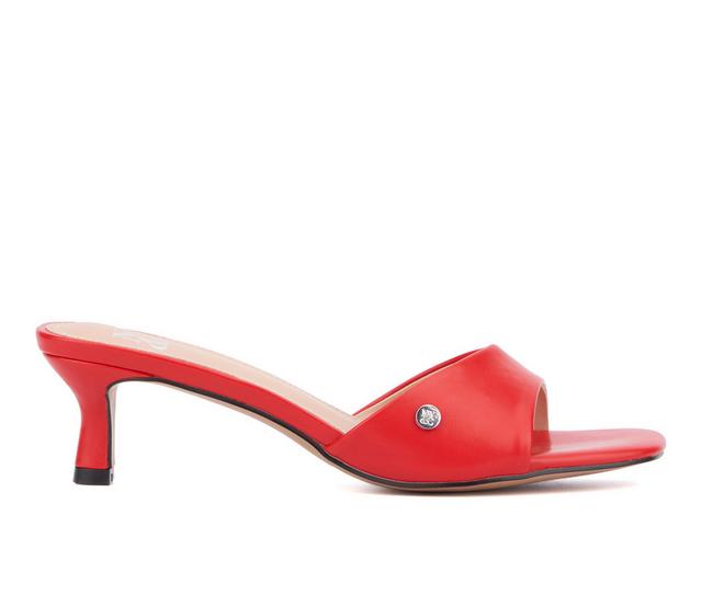 Women's New York and Company Gaia Dress Sandals in Red color