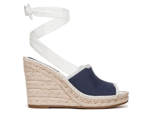 Women's Franco Sarto Sierra Espadrille Wedge Sandals in White/Navy color