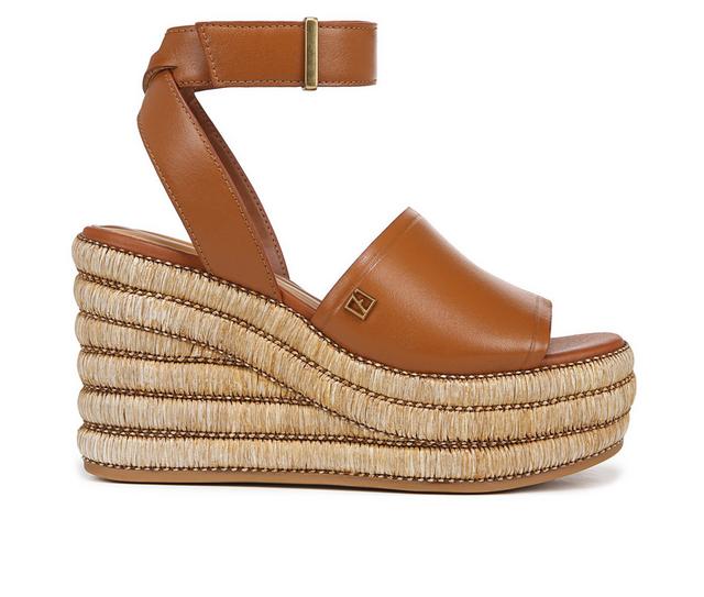 Women's Franco Sarto Toni Platform Wedge Sandals in Tan Leather color
