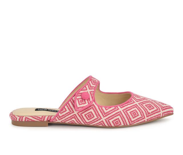 Women's Nine West Barbra Mules in Pink/White color