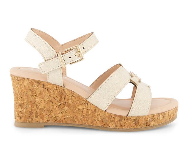 Girls' Kenneth Cole Little & Big Kid Anastasia Journi Wedge Sandals in Soft Gold color