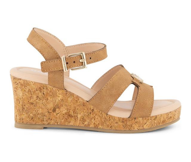 Girls' Kenneth Cole Little & Big Kid Anastasia Journi Wedge Sandals in Cognac color