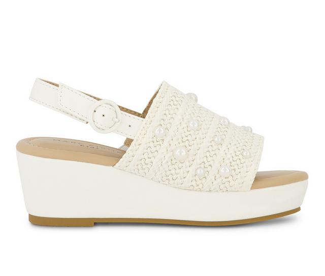 Girls' Marc Fisher Children's Little & Big Kid Marren Weave Wedge Sandals in White color