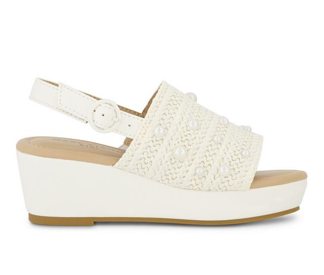 Girls' Marc Fisher Children's Little & Big Kid Marren Weave Wedge Sandals in White color