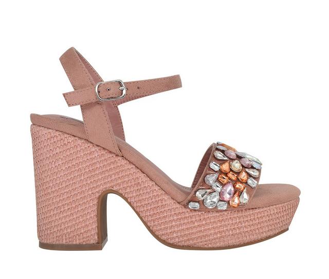 Women's Impo Odely Embellished Dress Sandals in Clay Rose color