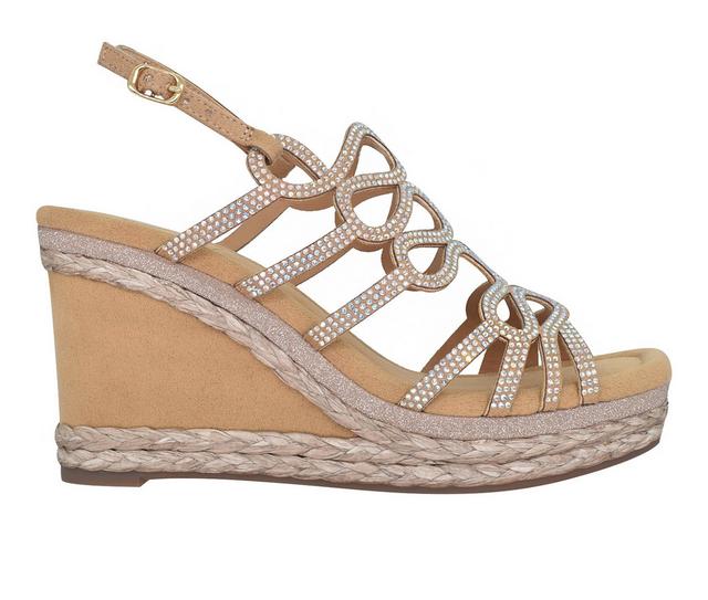 Women's Impo Orleans Wedge Sandals in Latte color