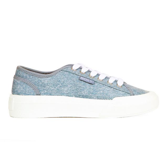 Women's Roxy Marina Lace-Up Sneakers in Denim color