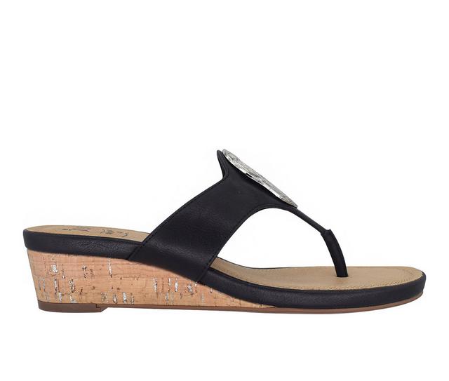 Women's Impo Rosala Ornamented Wedge Sandals in Black color