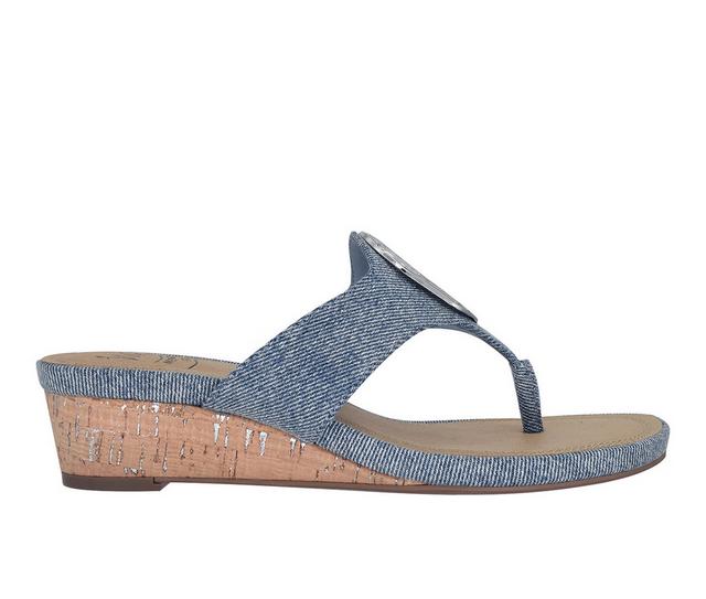 Women's Impo Rosala Ornamented Wedge Sandals in Washed Blue color
