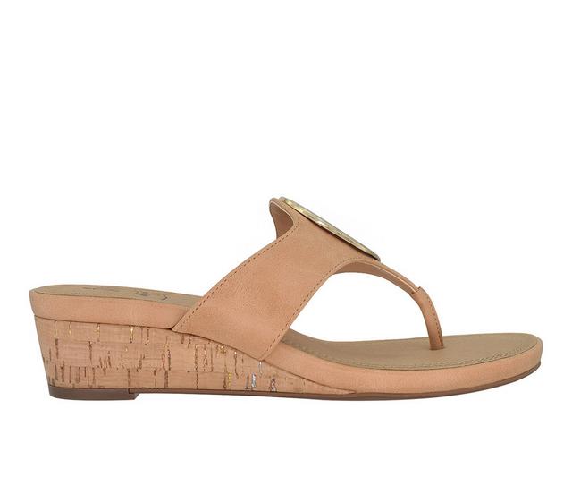 Women's Impo Rosala Ornamented Wedge Sandals in Camel color
