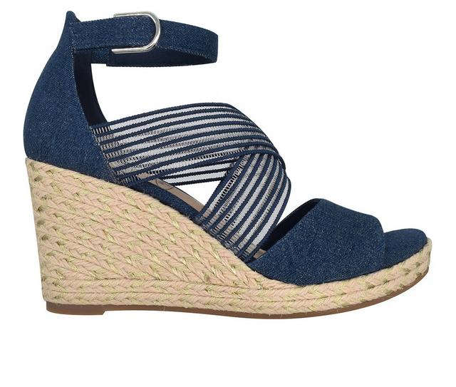 Women's Impo Tizane Espadrille Wedge Sandals in Indigo color