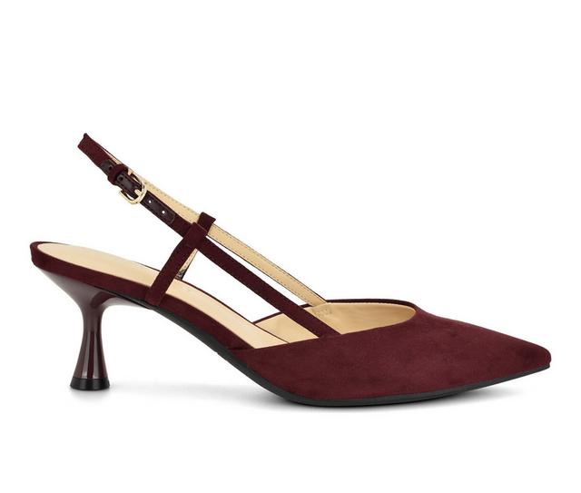Women's Nine West Rowen Slingback Pumps in Maroon color
