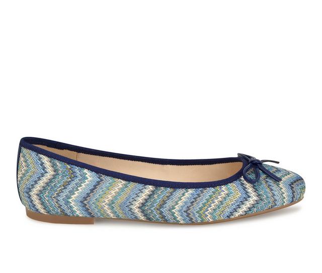 Women's Nine West Tootsy Flats in Blue Multi color