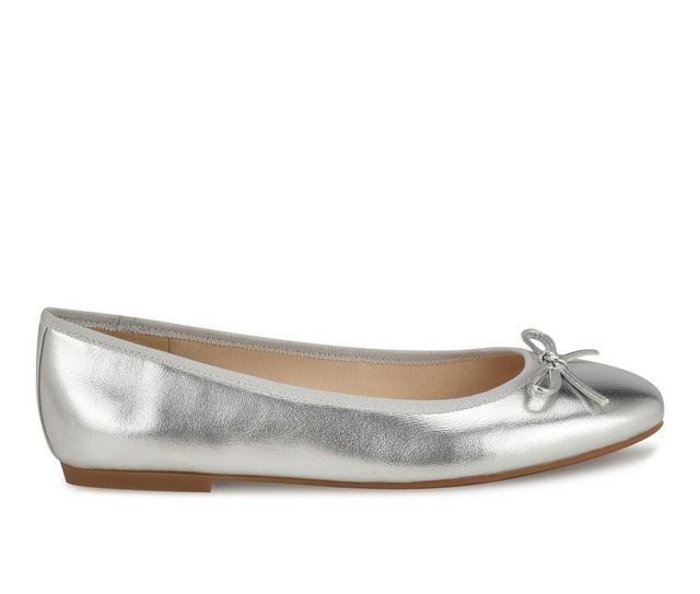 Women's Nine West Tootsy Flats in Silver color