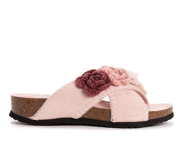 Women's MUK LUKS Penelope Footbed Sandals in Blush color