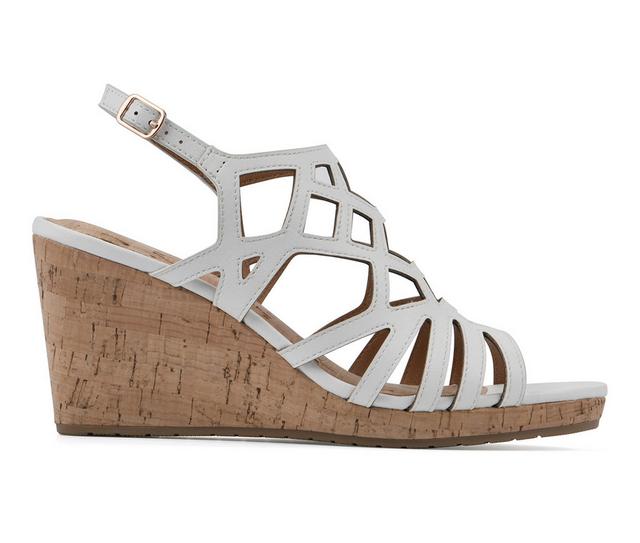 Women's White Mountain Flaming Wedge Sandals in White color