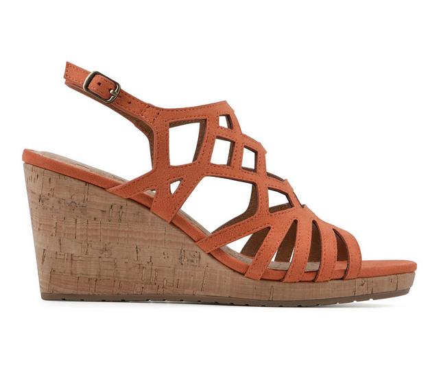 Women's White Mountain Flaming Wedge Sandals in Aperol Spritz color