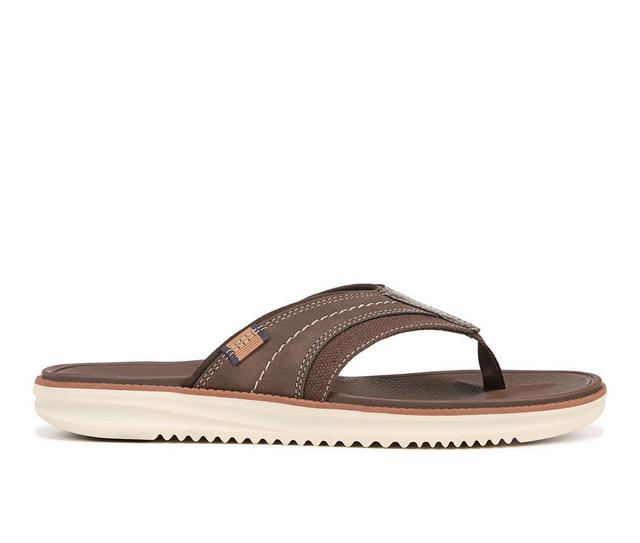 Men's Dr. Scholls Sync In Flip-Flops in Dark Brown color