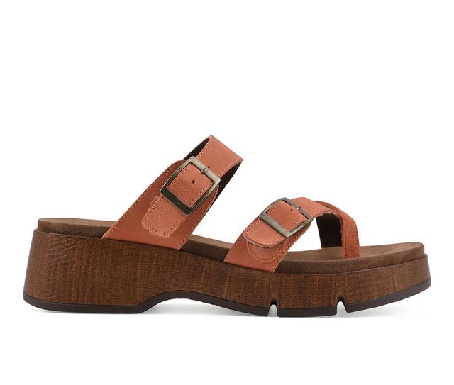 Women's White Mountain Lefter Wedge Sandals in Aperol Spritz color