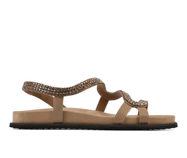 Women's White Mountain Majorette Sandals in Gold color