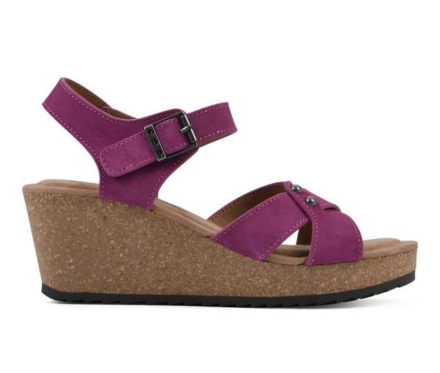 Women's White Mountain Prezo Wedge Sandals in Purple Rain color