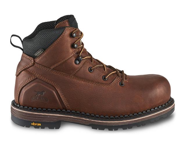 Men's Irish Setter by Red Wing Edgerton 83686 Waterproof EH Work Boots in Brown color