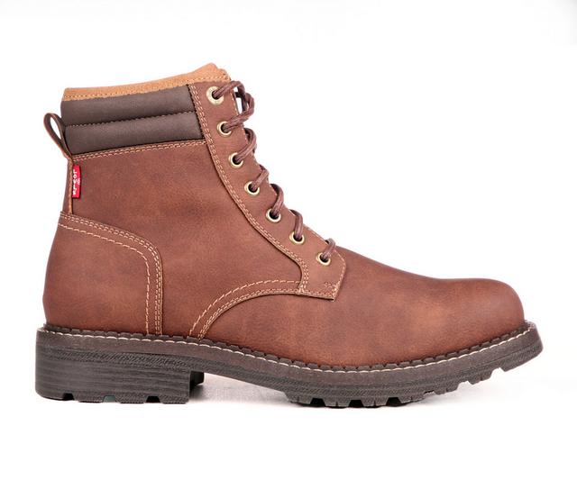 Men's Levis Berkshire Boots in Dark Tan color