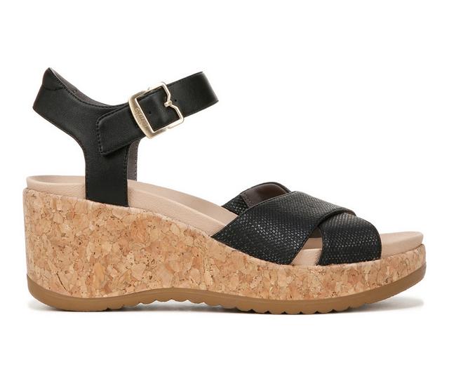 Women's Dr. Scholls Citrine Sun Wedge Sandals in Black color