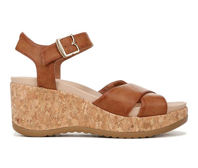 Women's Dr. Scholls Citrine Sun Wedge Sandals in Honey Brown color