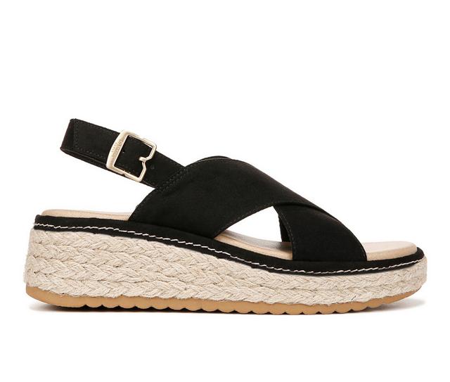 Women's Dr. Scholls Ember Espadrille Wedge Sandals in Black color