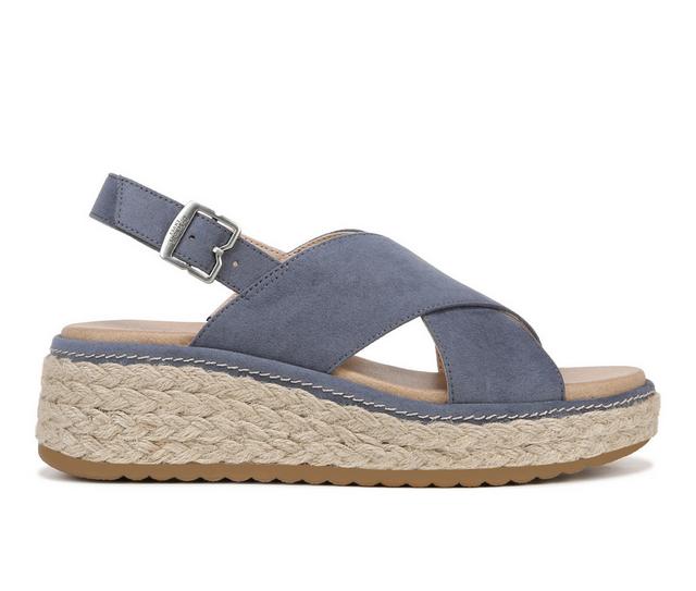 Women's Dr. Scholls Ember Espadrille Wedge Sandals in Blue color