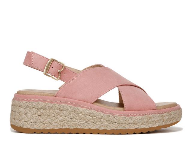 Women's Dr. Scholls Ember Espadrille Wedge Sandals in Rose Pink color